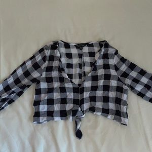 Checkered tie Blouse